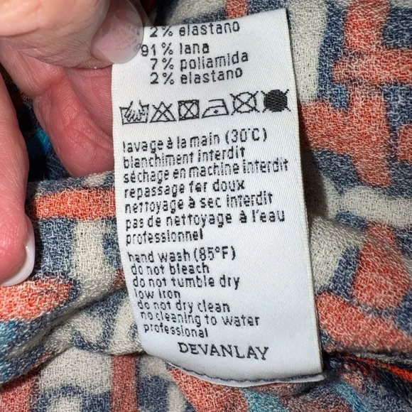 Lacoste Blue and Red Patterned Zip Up Front Dress- Size 40 - Picture 8 of 8